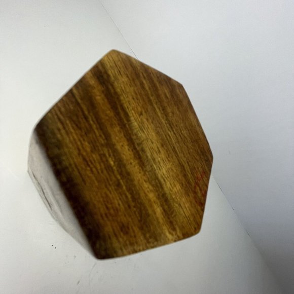 Vintage Wooden Hexagon‎ Small Figures Brass Bird Fish Birds Inlay Pencil Holder - Picture 5 of 5